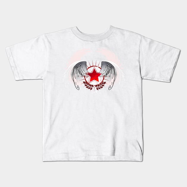 Red Star Painted with Paint Kids T-Shirt by Blackmoon9